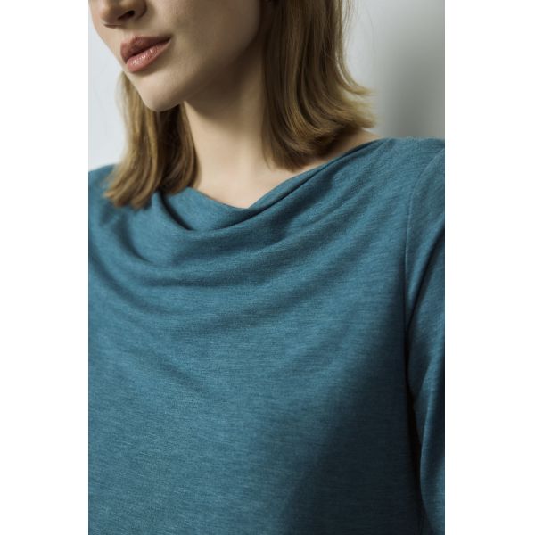 Long Sleeved Short Collar Shirt Green Cotton Polyester Shirt Wool Loop Work To Weekend