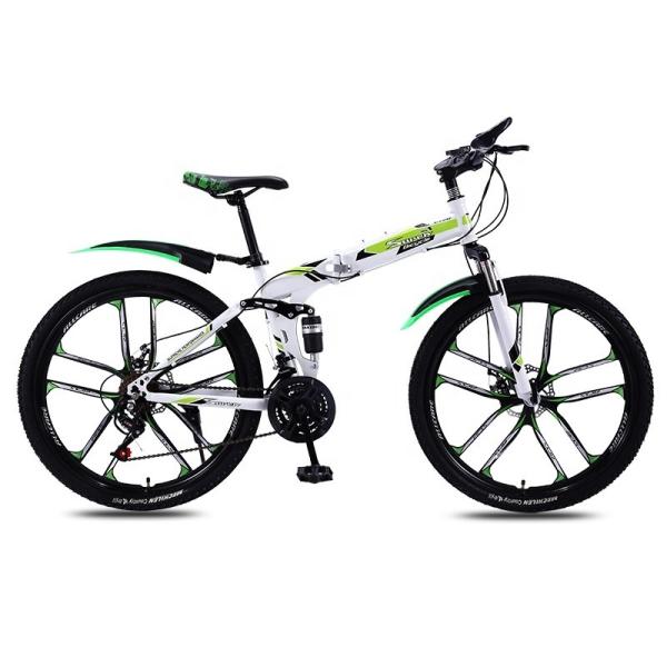 Foldable Bikes with Customized Carbon Steel Frame Double Disc Brakes Full Suspension Aluminum Alloy Rim Material