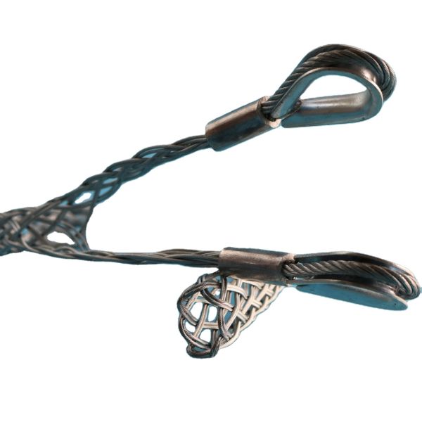 Heavy Duty Double Eye Wire Cable Pulling Grips Socks Galvanized Steel 6 - 320mm