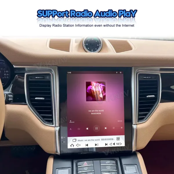 Авторадио Viknav Для Porsche Macan (2010-2015) 10,4 дюйма Авто вертикальный экран Carplay GPS навигация Мультимедийный проигрыватель