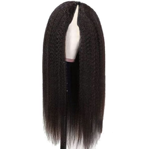 Short 2022 Fashion Design Water Wave Cuticle Aligned V-part Non Lace Human Hair Wig