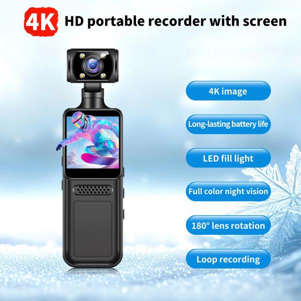 1.3-inch 4K high definition sports digital 180 degrees mini pocket camera M12