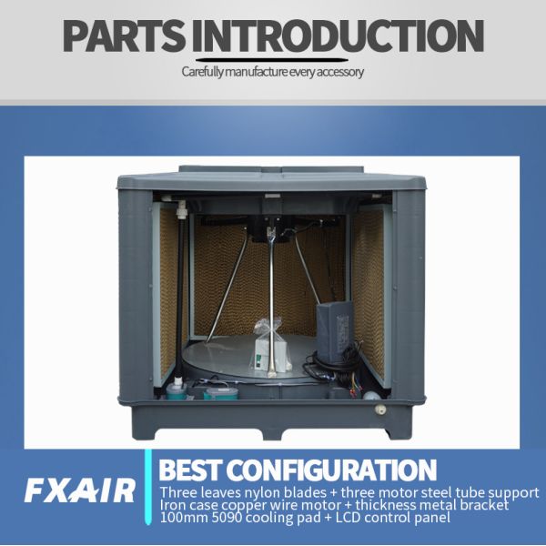 23000cmh Evaporative Air Cooler Water Cooling Conditioner plastic cooling fans air desert cooler For Warehouse