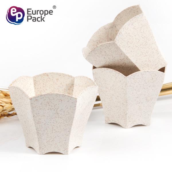 Alibaba hot sale flower shape 70ml disposable wheat PP drinking snack cup