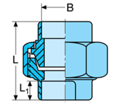 ASME 3000 LBS MSS SP-83 SS Socket Weld Union High Precision Bright Surface
