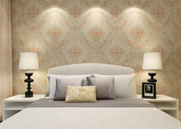 0.53*10M Rustic Style Red Floral Wallpaper Waterproof for Bedroom