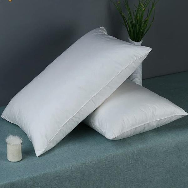 Massage White Soft Hotel Pillows With Fiber Filled Plain Style
