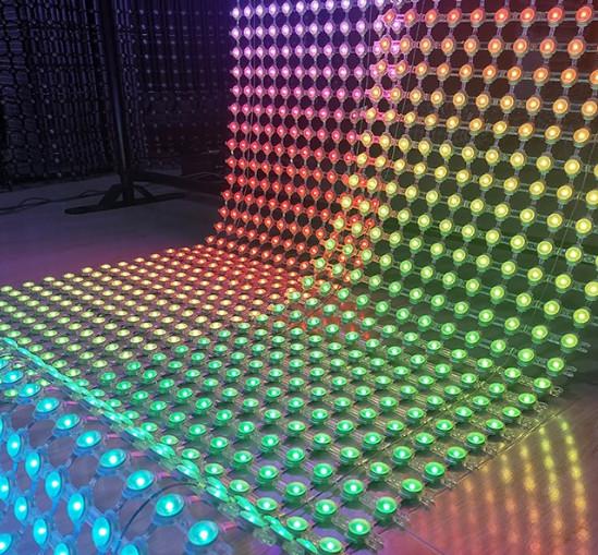 Flexible Outdoor Permanent LED Mesh Screen Festival Decoration Advertising