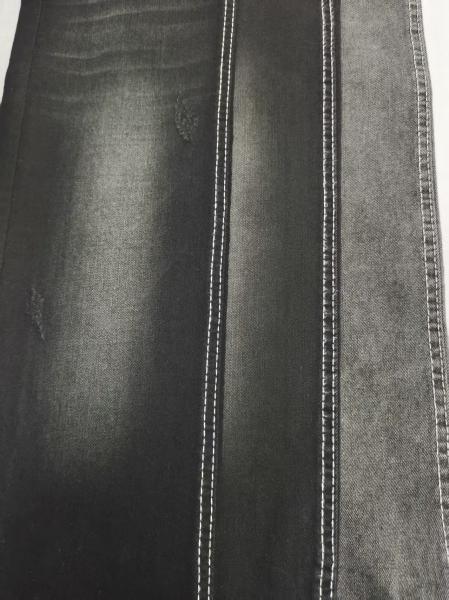 75% de algodón 8.3 oz de peso medio Twill estilo negro / negro estiramiento de denim tela 12S para mujer jeans