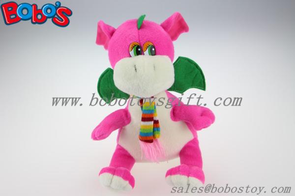 China Manufacturer Pink Stuffed Dinosaur Animal With Scarf In 10 Size