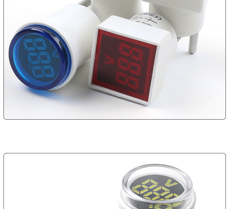 European Standard Small Panel Meters Digital LED Display Indicator with Universal Square Plug Voltmeter