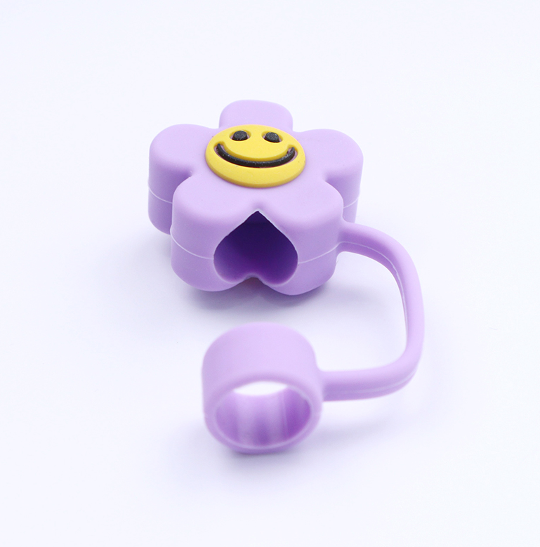 Diferentes flores de silicona de paja de paja de sombrero de sombrero Toppers Caps para la copa Tumbler