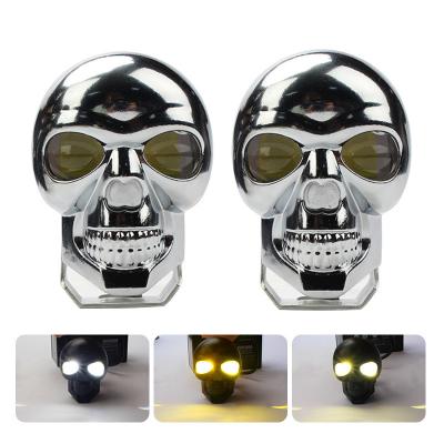 Lâmpadas de cabeça de motocicleta 3 polegadas 40W Lâmpadas de luz LED de dupla cor para faróis de crânio Lâmpada de nevoeiro