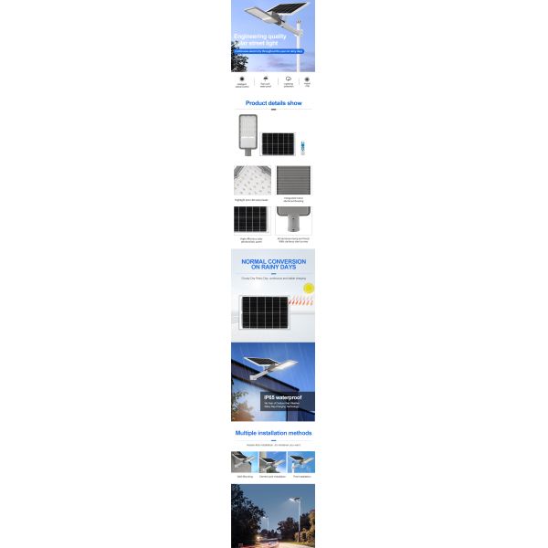 Rain Lightning Protection Split Solar Street Light for Municipal Roads Rural Construction