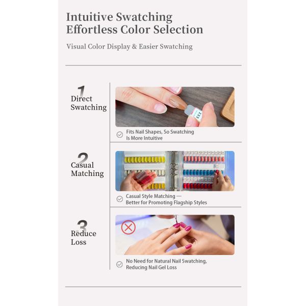 Detachable Acrylic Magnetic Nail Art Display Board Gradient Colors 120/180/240 Shades for Plastic Tool Nail Gel Nail Supplies