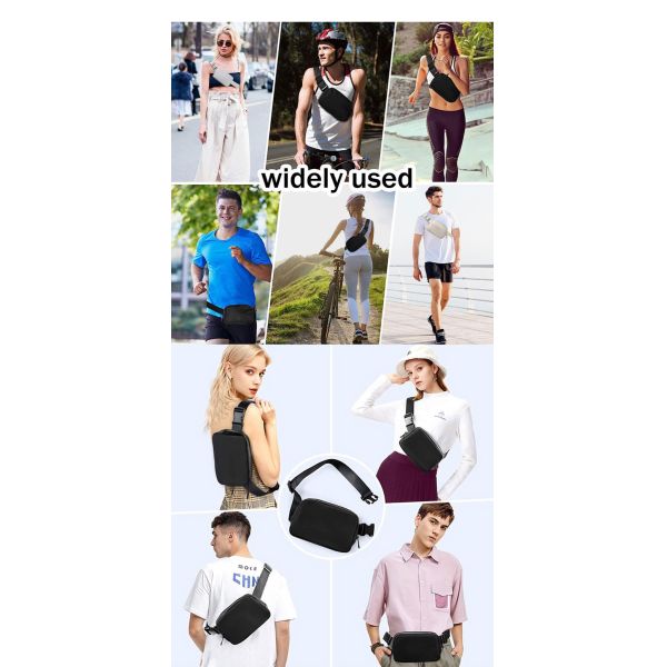 Unisex Casual Sports Waist Bags Crossbody Chest Bag With Adjustable Strap