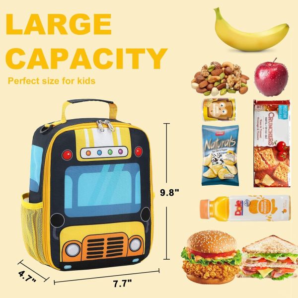 Boîte de déjeuner pour les enfants pour les écolières garçons sacs de déjeuner isolés avec épaule réutilisable refroidisseur de déjeuner Tote pour les voyages Pini