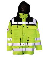 A roupa de trabalho da classe 3 HIVIS suporta o revestimento industrial da chuva da segurança de 50 lavagens