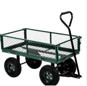 Tools Heavy Duty Mesh Wagon Cart with Removable Sides and Rubber Tire from
