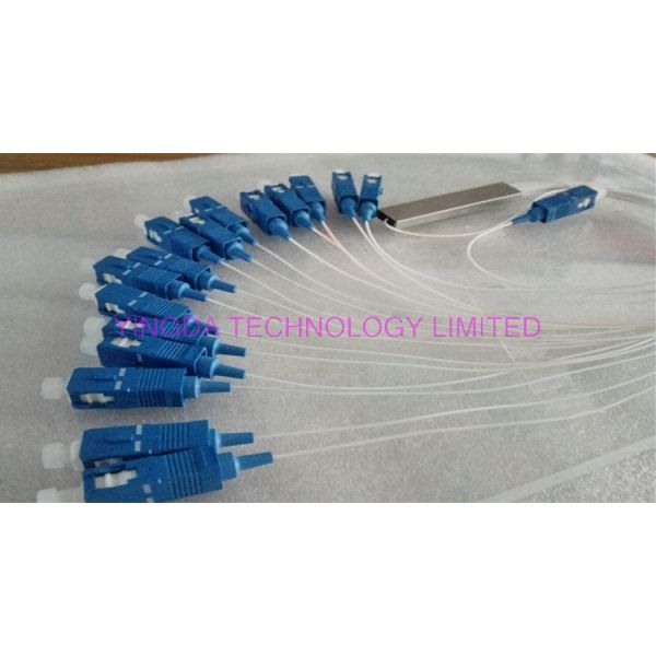  0.9mm Steel Tube Fiber Optic PLC Splitter 1X16 G657A1 1.5m 0.9mm With SC UPC Connector