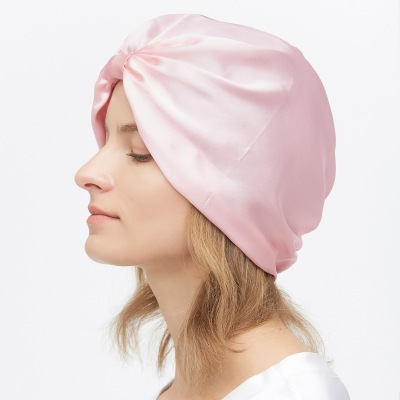 Long Jumbo 100 Mulberry Silk Bonnet 43cm Size For Women Sleep