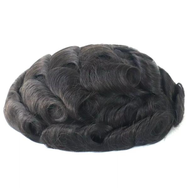 Mens Toupee Human Hair Replacement SystemFrench Lace Poly Skin Hairpieces Australia with grey hair