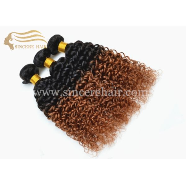 Hot 18" Curly Ombre Hair Extensions for Sale, 45 CM 2 Tone Colour Curly Ombre Remy Human Hair Weft Extensions for Sale Hot 18