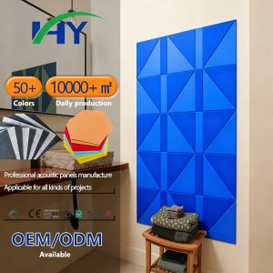 Home Decoration Acoustic Wall Panel NRC 80% 12mm 15mm Waterproof Sound Deadening Panels