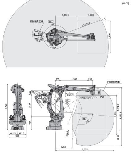Industrial Robot Hand CP500L Kawasaki Robot Arm  Palletizer Goods
