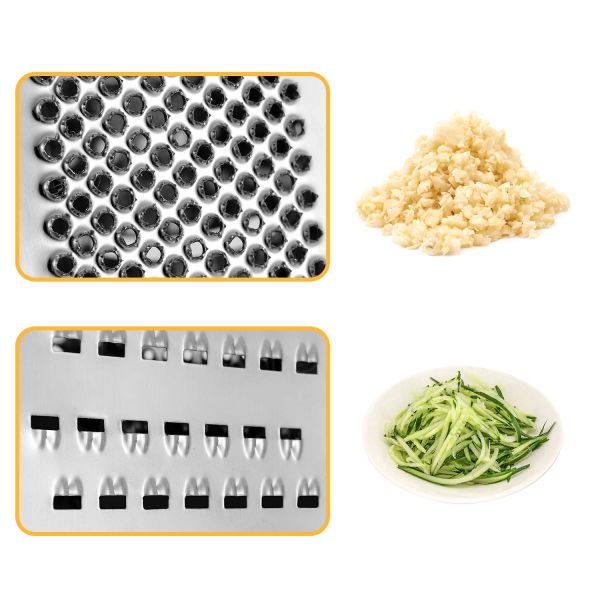 Convenient Handheld Vegetable Slicer and Cheese Grater with Stainless Steel 6-Sided Design