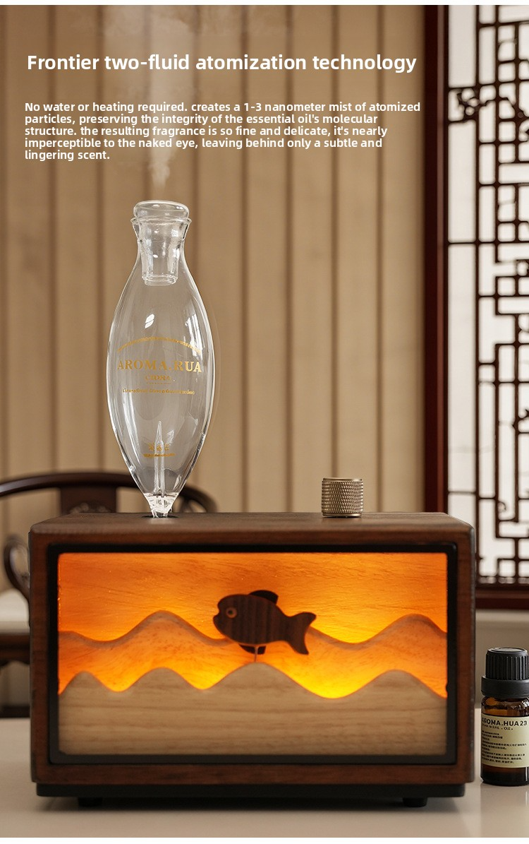 Wood Construction Vintage Aroma Diffuser 0.5L Capacity Ultra Quietly For Home Hotel