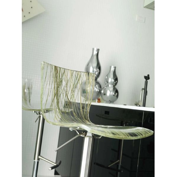 Polishing Hotel Restaurant Furniture Transparent Adjustable Bar Stools