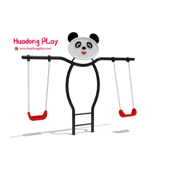 Fitness Plastic Swing Sets , Cute Commercial Swing Set Panda Design