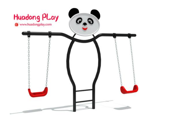 Fitness Plastic Swing Sets , Cute Commercial Swing Set Panda Design