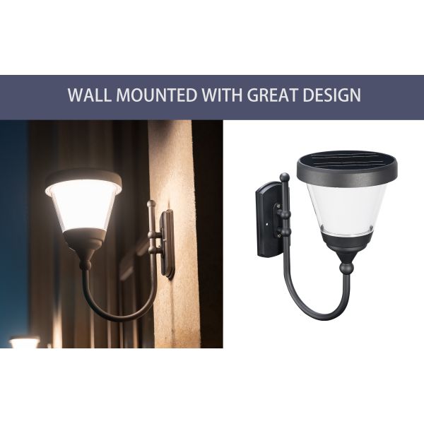 3000K 7000mAH Solar Powered Garden Lights Anti Corrosion LED Solar Wall Lights