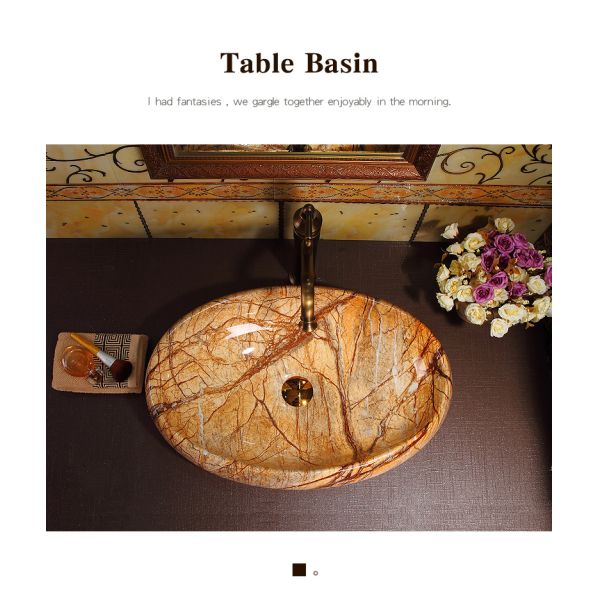 Роскошные санитарные принадлежности винтажные элегантные красочные столешницы ванная раковина Мраморный раковина