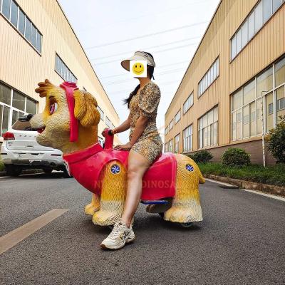 Diseño llamativo Coche de paseo de animales de dinosaurio simulado a batería para parques