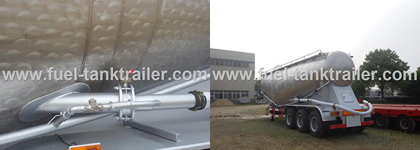 Aluminum Alloy Bulk Cement Trailer , Dry Bulk Cement Trailers Lightweight Design