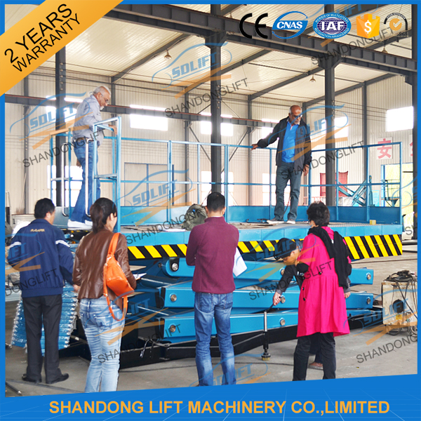3T 7.6M CE Heavy Load Hydraulic Scissor Lift Fixed Auto Ladder Cargo Scissor Lift