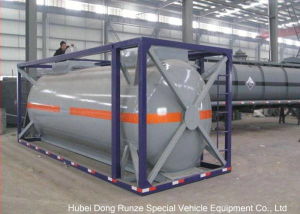 20FT Hydrochloric Acid ISO Tank Container Steel Lined PE 16mm 20000L-22000L