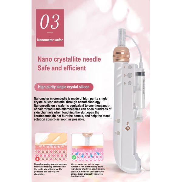 7 lights Nano Derma Pen 3 in 1 Mini Water Mesotherapy Injector for Breast Enhancers