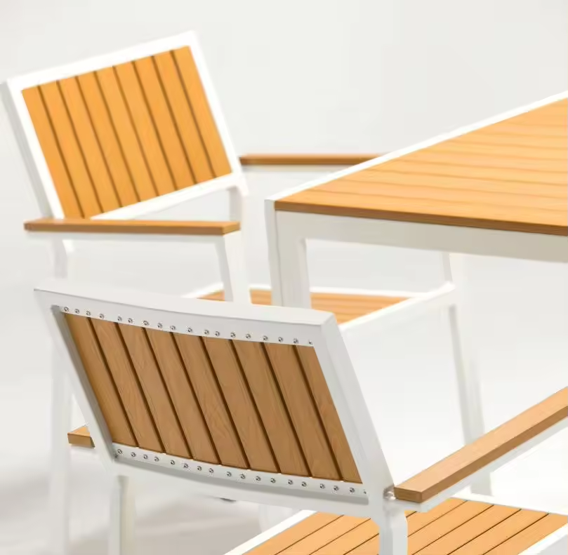 Умываемый 6-местный патио набор водонепроницаемый полидревесной наружный стол и стулья