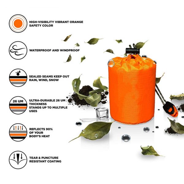 Emergency Sleeping Bag 2 Pack Lightweight Survival Sleeping Bags Thermal Sack Portable Emergency Blanket Campin