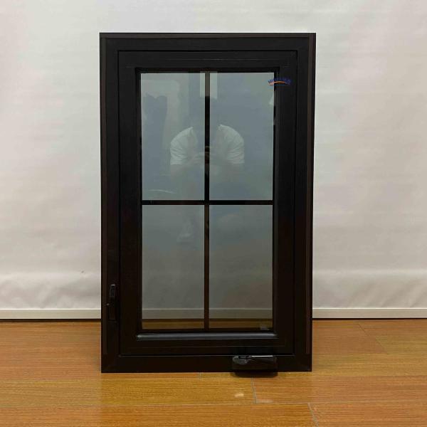 American Style  Aluminum Casement Windows Crank Control Laminated Aluminum Casement