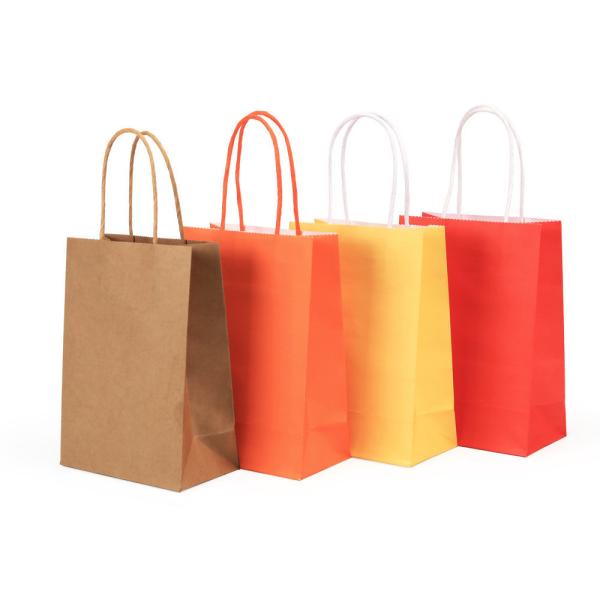 Sacs d'emballage de nourriture à emporter sur mesure Sacs de papier kraft blancs en vrac avec poignée