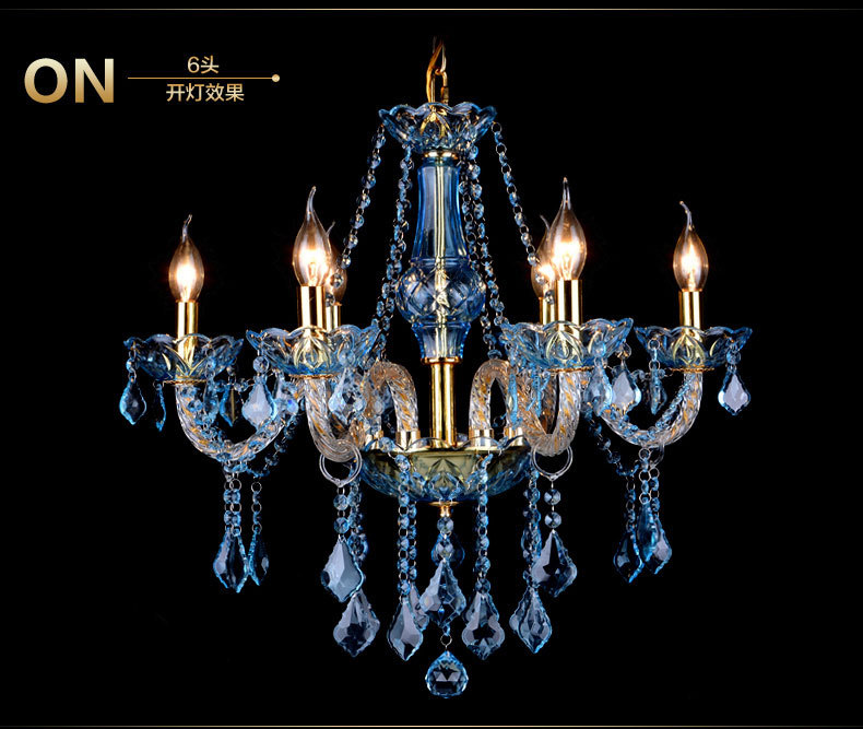 LED E14 Glass Metal Crystal Chandelier Lamp For Wedding Lobby