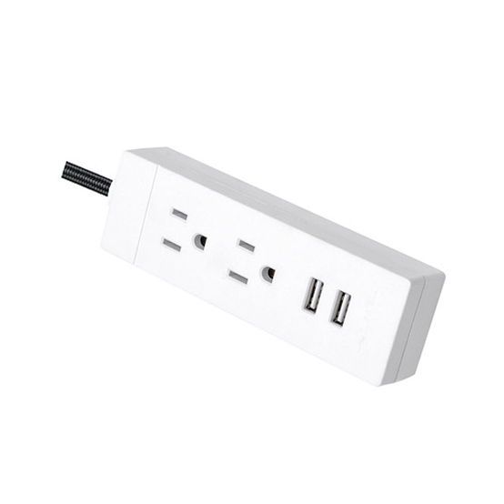 2 outlet In/outdoor Extension Cord With 2 USB Surger Protector