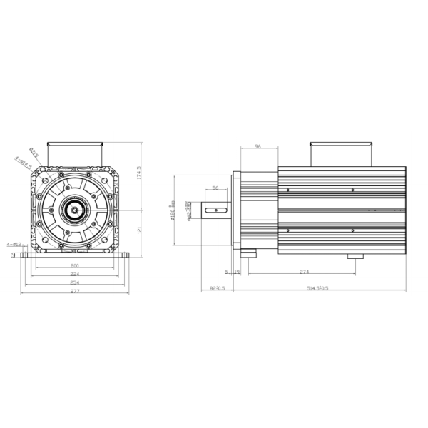 380V 1500RPM 140N.M 23bit 3 Phase 22KW AC Servo Motor Kit 200M140015B+M1534P