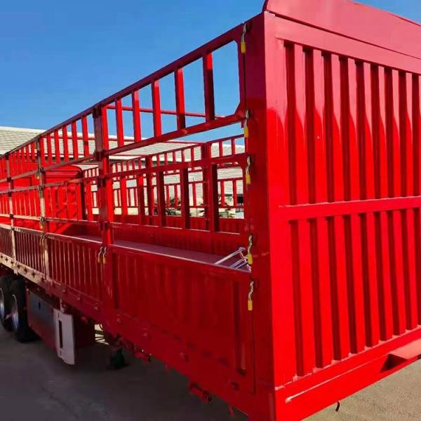 600mm-1700mm Side Wall Height Fence Semi Trailer With 2 Kin Pin And 24V LED Light