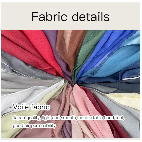 Supplier Wholesale Tudungborong Bawal Sexy Girl Muslim Women Hijab Soild Colors Polyester Fabric Voile Ethnic Scarves & Shawls
